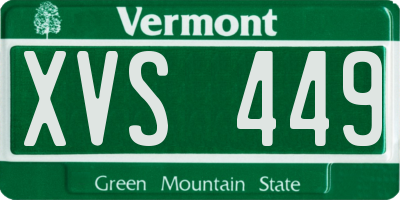 VT license plate XVS449