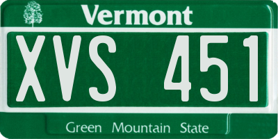 VT license plate XVS451