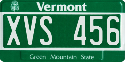 VT license plate XVS456