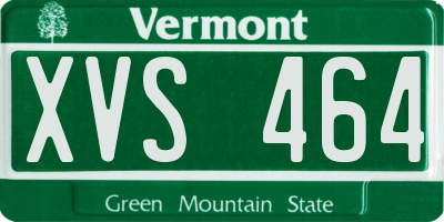 VT license plate XVS464