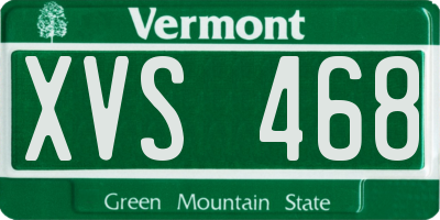 VT license plate XVS468