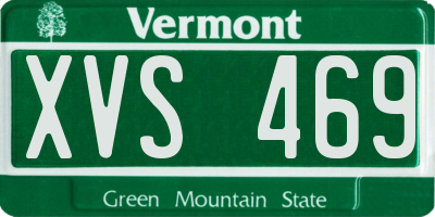 VT license plate XVS469
