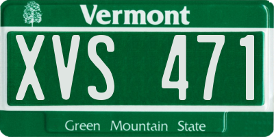 VT license plate XVS471