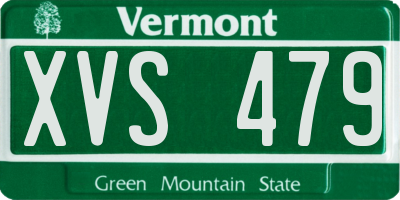 VT license plate XVS479