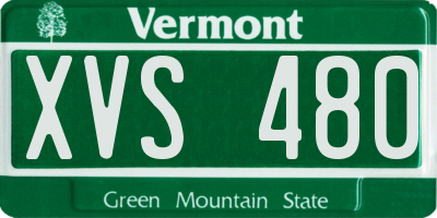 VT license plate XVS480