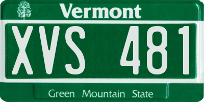 VT license plate XVS481