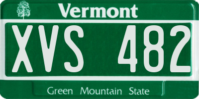 VT license plate XVS482