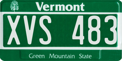 VT license plate XVS483