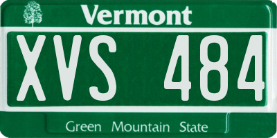 VT license plate XVS484