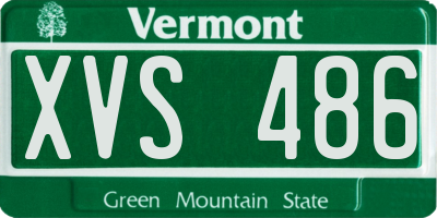 VT license plate XVS486