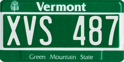 VT license plate XVS487