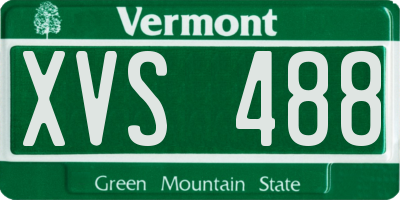 VT license plate XVS488