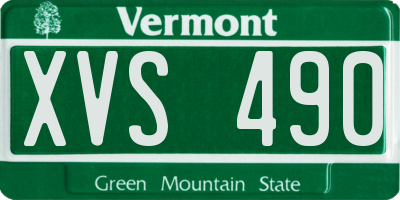 VT license plate XVS490