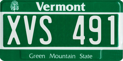VT license plate XVS491
