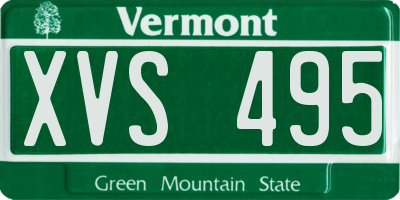 VT license plate XVS495