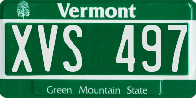 VT license plate XVS497