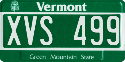 VT license plate XVS499