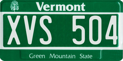 VT license plate XVS504