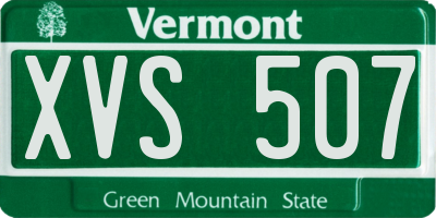 VT license plate XVS507