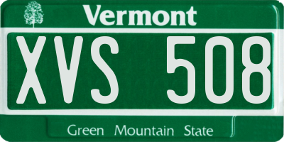 VT license plate XVS508