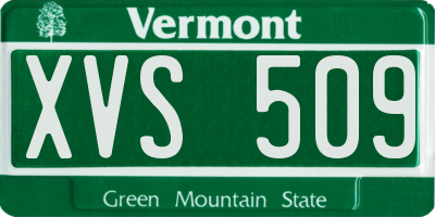 VT license plate XVS509