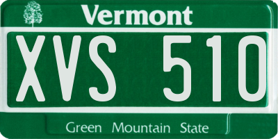 VT license plate XVS510