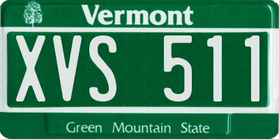 VT license plate XVS511