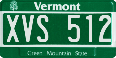 VT license plate XVS512