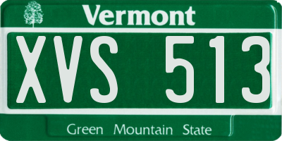 VT license plate XVS513