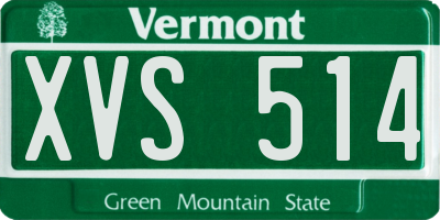 VT license plate XVS514