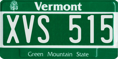 VT license plate XVS515