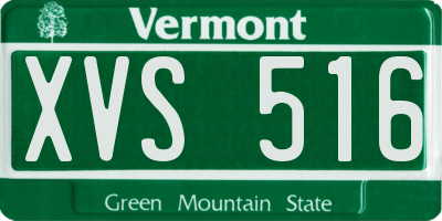 VT license plate XVS516