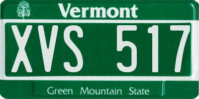 VT license plate XVS517