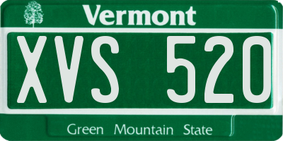 VT license plate XVS520