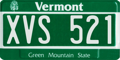 VT license plate XVS521