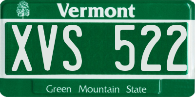 VT license plate XVS522