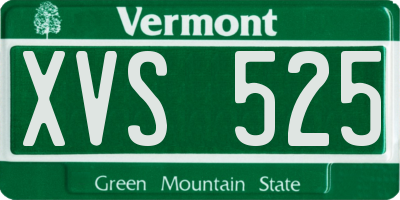 VT license plate XVS525