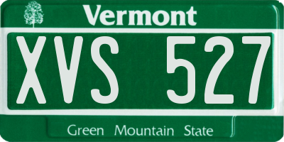 VT license plate XVS527
