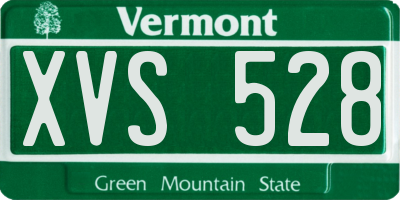 VT license plate XVS528