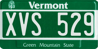 VT license plate XVS529