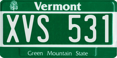 VT license plate XVS531