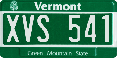 VT license plate XVS541