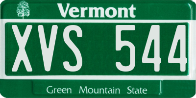 VT license plate XVS544