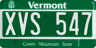 VT license plate XVS547