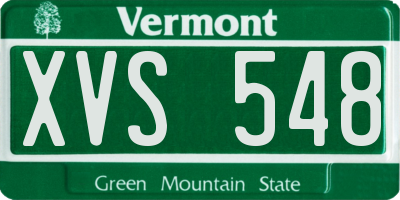 VT license plate XVS548