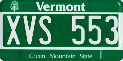 VT license plate XVS553