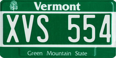 VT license plate XVS554