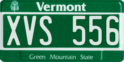 VT license plate XVS556