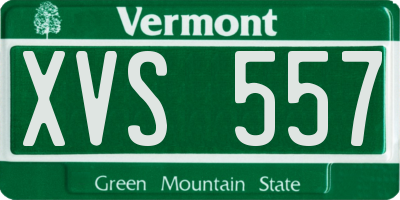 VT license plate XVS557