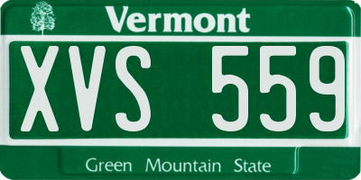 VT license plate XVS559